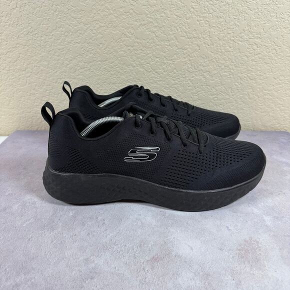 Skechers Men's Sz 13 Air Cooled Memory Foam Lace Up Mesh Shoes 16898  Black - Picture 4 of 10